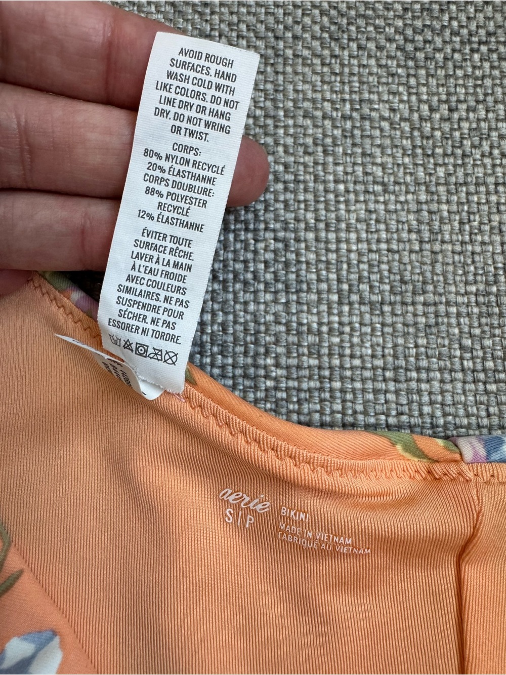 S Aerie Printed Ruffle Scoop Bikini Two Piece Matching Set Apricot Wash Swimsuit - Picture 9 of 12